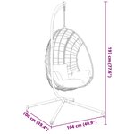vidaXL Support de chaise suspendue en forme d'œuf noir acier