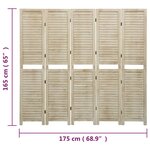 vidaXL Cloison de séparation 5 panneaux 175x165 cm Bois de Paulownia