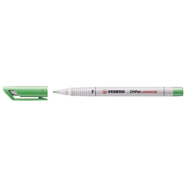 Feutre pour films OHPen universal  soluble  pointe moyenne (1mm) - vert x 10 STABILO
