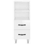 vidaXL Buffet haut Blanc brillant 34 5x34x180 cm Bois d'ingénierie