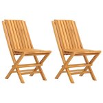 vidaXL Chaises de jardin pliantes lot de 2 47x47x89cm bois massif teck