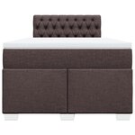 vidaXL Sommier à lattes de lit et matelas marron foncé 120x190cm tissu