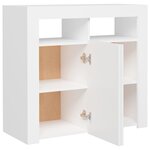 vidaXL Buffet avec lumières LED Blanc 80x35x75 cm