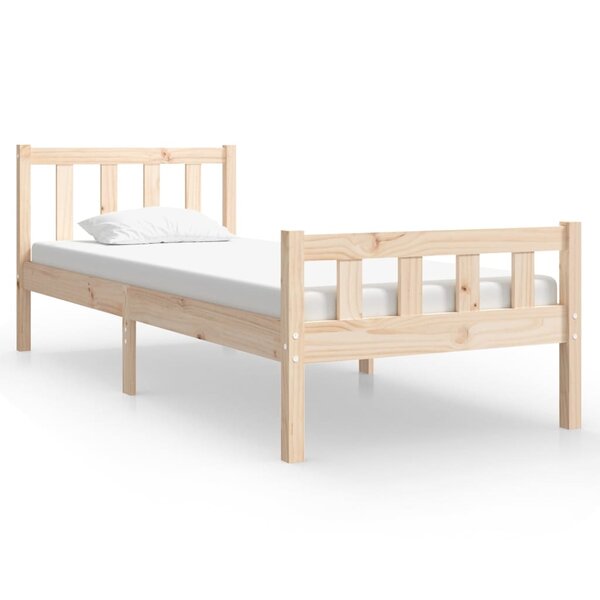vidaXL Cadre de lit bois massif 75x190 cm petit simple