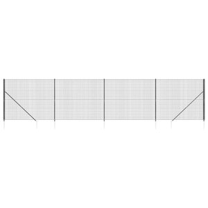 vidaXL Clôture en treillis métallique et ancrage anthracite 1 4x10 m