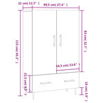 vidaXL Buffet haut chêne sonoma 69 5x31x115 cm bois d'ingénierie