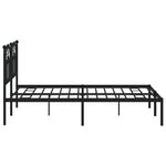 vidaXL Cadre de lit métal avec tête de lit noir 135x190 cm