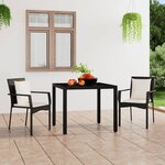 vidaXL Chaises de jardin lot de 2 avec coussins Résine tressée Noir