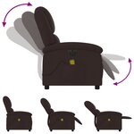 vidaXL Fauteuil de massage inclinable électrique Marron foncé Tissu