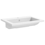 vidaXL Lavabo en granit 600 x 450 x 120 mm Blanc