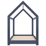 vidaXL Cadre de lit d'enfant Gris Bois de pin massif 80x160 cm