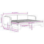 vidaXL Lit de jour avec gigogne et matelas gris foncé 90x200 cm tissu