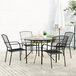 vidaXL Ensemble de chaises de jardin empilables 5 Pièces anthracite