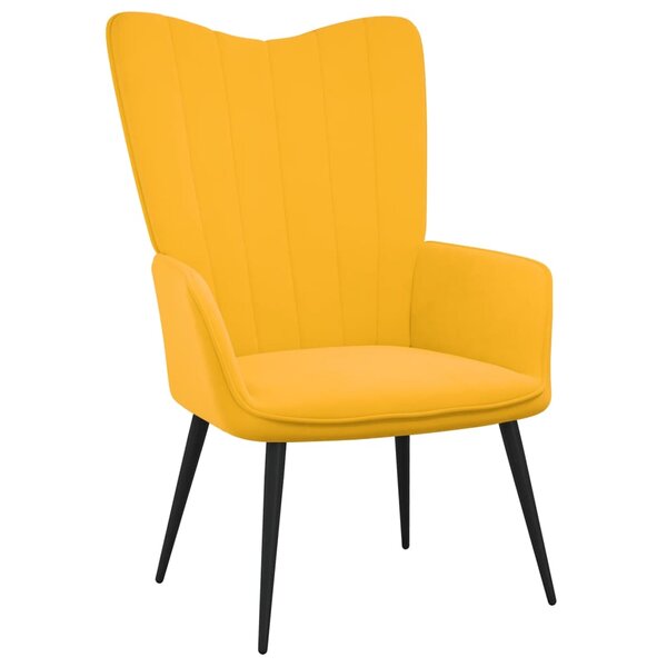 vidaXL Chaise de relaxation Jaune moutarde Velours