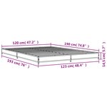 vidaXL Cadre de lit chêne marron 120x190 cm bois d'ingénierie et métal