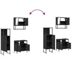 vidaXL Ensemble de meubles salle de bain 3 Pièces noir bois d'ingénierie