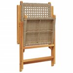 vidaXL Chaises inclinables de jardin lot de 6 beige rotin bois massif
