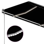 vidaXL Auvent manuel rétractable avec LED 300x250 cm Anthracite