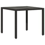 vidaXL Ensemble à manger de jardin et coussins 5 Pièces noir rotin verre