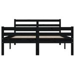 vidaXL Cadre de lit Noir Bois massif 150x200 cm Très grand