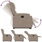 vidaXL Fauteuil inclinable électrique taupe tissu microfibre