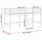 vidaXL Lit mezzanine enfants et tunnel blanc/noir 90x200 cm pin massif