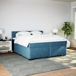 vidaXL Sommier à lattes de lit et matelas Bleu 200x200 cm velours