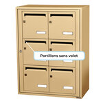 Bloc collectif leabox.com  2x3  grade 3  simple face  Intérieur  fixation murale  Beige RAL 1001 finition brillante