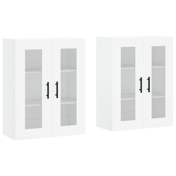 vidaXL Armoires murales 2 Pièces blanc bois d'ingénierie