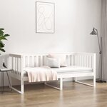 vidaXL Lit de jour Blanc 90x190 cm Bois de pin massif