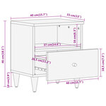 vidaXL Tables de chevet 2 Pièces 40x33x46 cm Bois de manguier solide