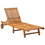 vidaXL Chaise longue bois d'acacia solide