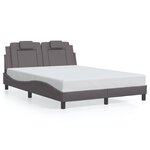 vidaXL Cadre de lit avec lumières LED gris 140x200 cm similicuir