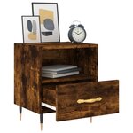 vidaXL Table de chevet chêne fumé 40x35x47 5 cm bois d’ingénierie