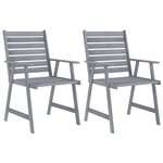 vidaXL Mobilier à dîner de jardin 3 Pièces Gris Bois d'acacia massif