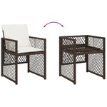 vidaXL Ensemble à manger de jardin et coussins 7 Pièces marron rotin