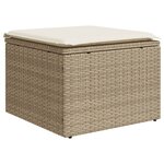 vidaXL Salon de jardin avec coussins 5 Pièces beige résine tressée