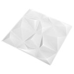 vidaXL Panneaux muraux 3D 48 Pièces 50x50 cm blanc diamant 12 m²