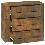 vidaXL Buffet Chêne fumé 80x33x70 cm Bois d'ingénierie