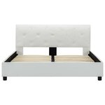 vidaXL Cadre de lit Blanc Similicuir 140 x 200 cm