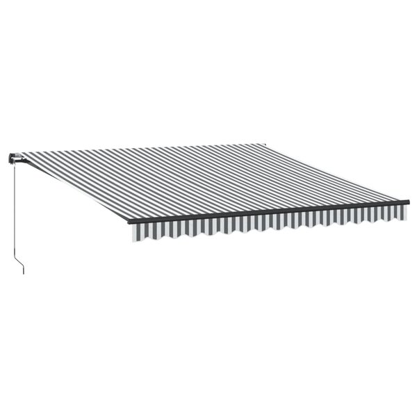 vidaXL Auvent manuel rétractable anthracite et blanc 400x300 cm