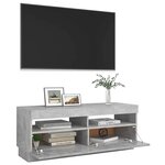 vidaXL Meuble TV avec lumières LED gris béton 100x35x40 cm