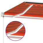 vidaXL Auvent automatique capteur de vent LED 450x350 cm Orange marron