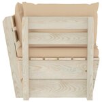 vidaXL Canapé d'angle palette de jardin avec coussins Épicéa imprégné