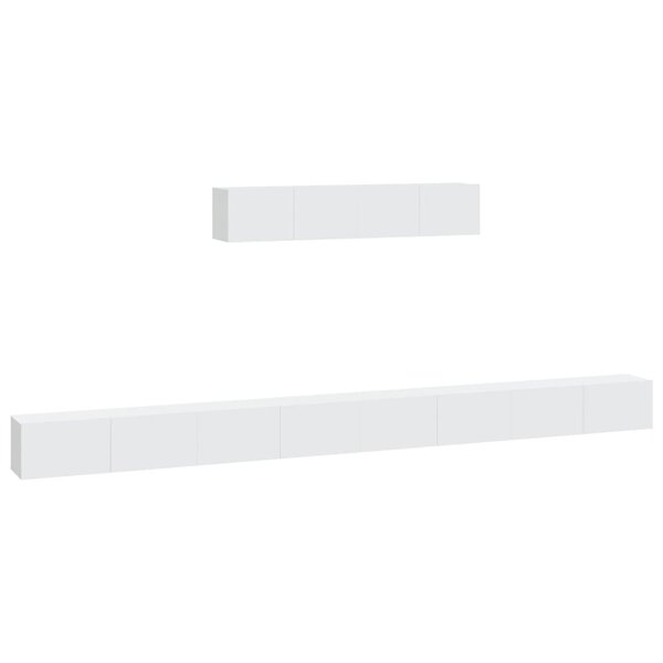 vidaXL Ensemble de meubles TV 6 Pièces Blanc Bois d'ingénierie