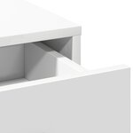 vidaXL Ensemble de table de maquillage 3 pièces avec LED  bois d'ingénierie blanc