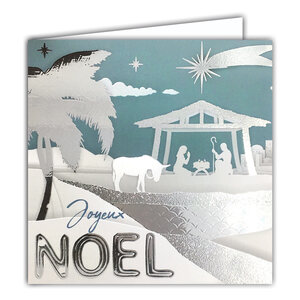 Carte Joyeux Noël avec Enveloppe Blanche 15x15cm