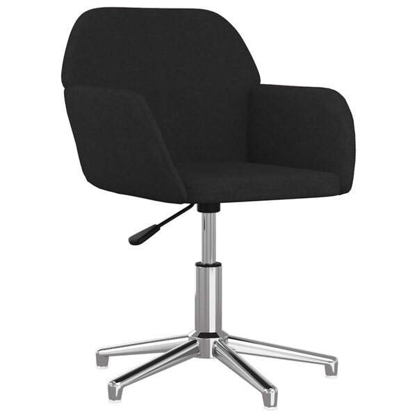 Chaise fauteuil siège pivotante de bureau informatique étude tissu noir 02_0024161