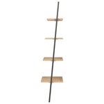 vidaXL Étagère inclinée à 4 niveaux Marron clair et noir 64x34x150 5cm