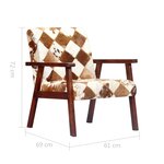 vidaXL Fauteuil blanc et marron cuir véritable de chèvre